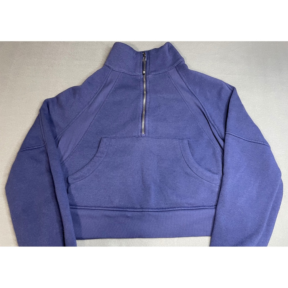 Better Together Purple Cropped Quarter Zip Fleece Sweatshirt‎ TK4245 Womens XS